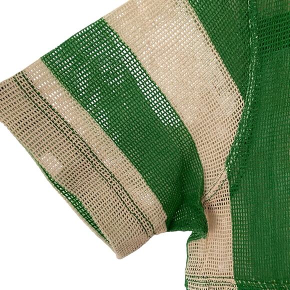 We The Free People Del Mar Cabana Shirt Green Tan Stripe NWOTs size large - Picture 8 of 13